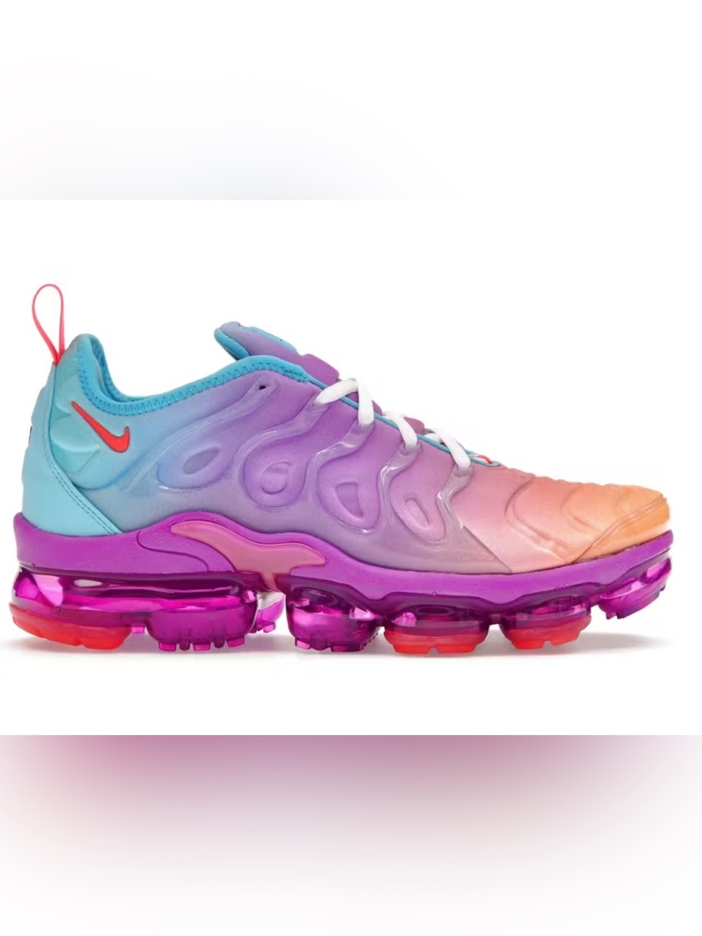 Nike womens Gradient Blue Purple Pink Orange VaporMax plus Sneakers
